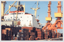 Madeira no porto de Santarém pronta para ser exportada
